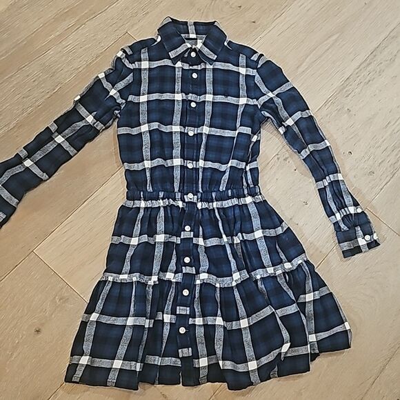 Ralph Lauren plaid tiered flannel shirtdress size 8 cotton - Picture 13 of 13